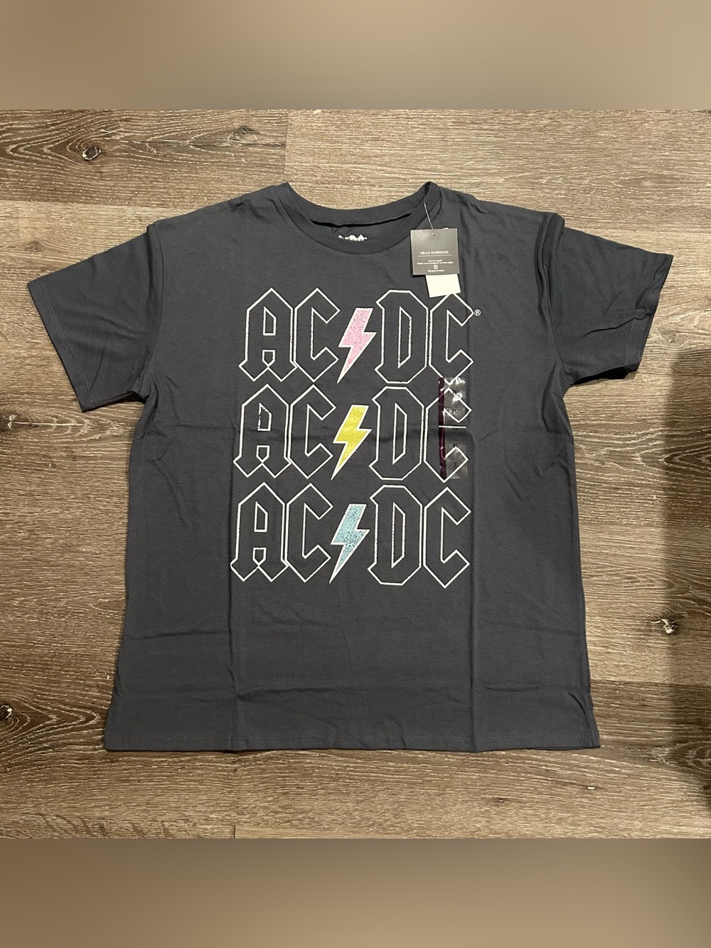 NWT XL ACDC Gray Short Sleeve T Shirt